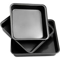 3Pcs Carbon Steel Baking Pan Non-Stick Cookie Cake Sheet for Bread Pastries Pie Crusts Home Easy Clean Oven Accessories