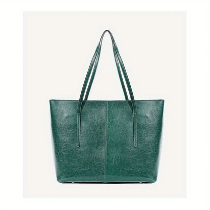 Red Cowhide Leather Tote Bag, Extra Large Capacity