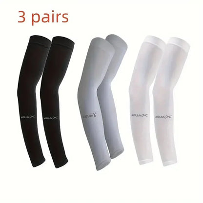 3 Pairs Breathable Sun Protection Sleeves UV Protective Arm Covers Uses for Sports Driving Outdoor Adventures Shield