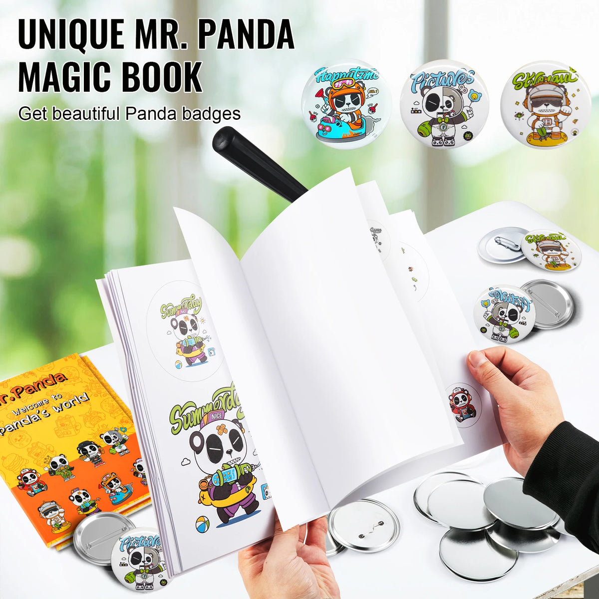 Badge Maker Machine 25+58MM/32+58MM DIY Button Pin with 500Pcs Free Parts Press Kit Circle Manufacture Button Tool
