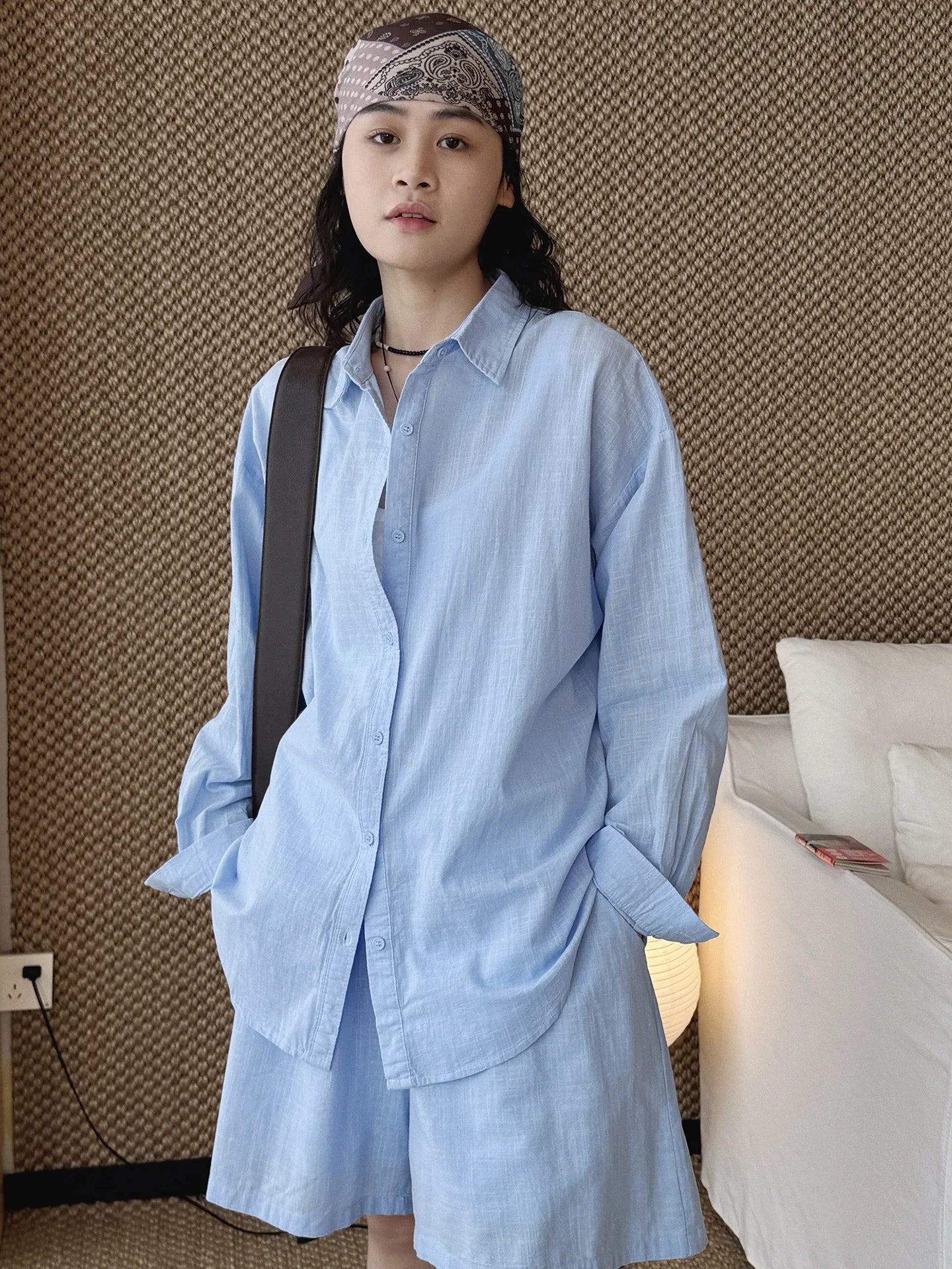 Women's Casual Solid Lapel Long Sleeve Loose Shirt — Spring Summer Blouse