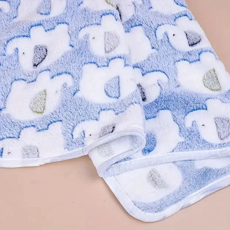 Cartoon Elephant Flannel Pet Blanket, Dogs & Cats