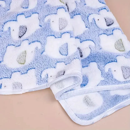 Cartoon Elephant Flannel Pet Blanket, Dogs & Cats