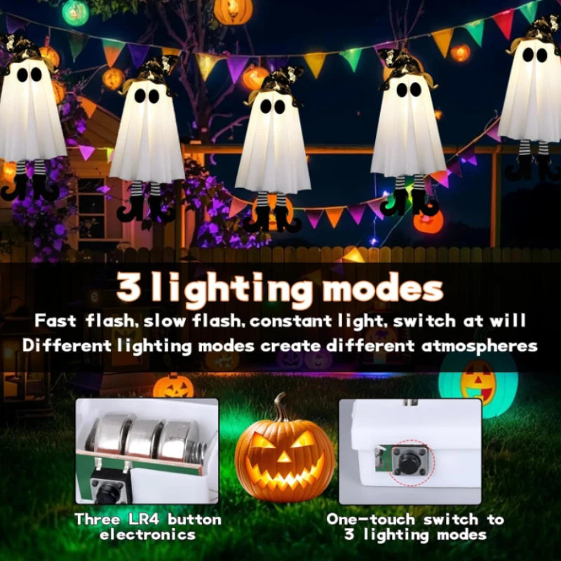 1/3pcs Halloween LED Light Up Witch Ghost Hanging Horror Ornaments Lamp for Home Outdoor Yard Halloween Party Decoration Gifts