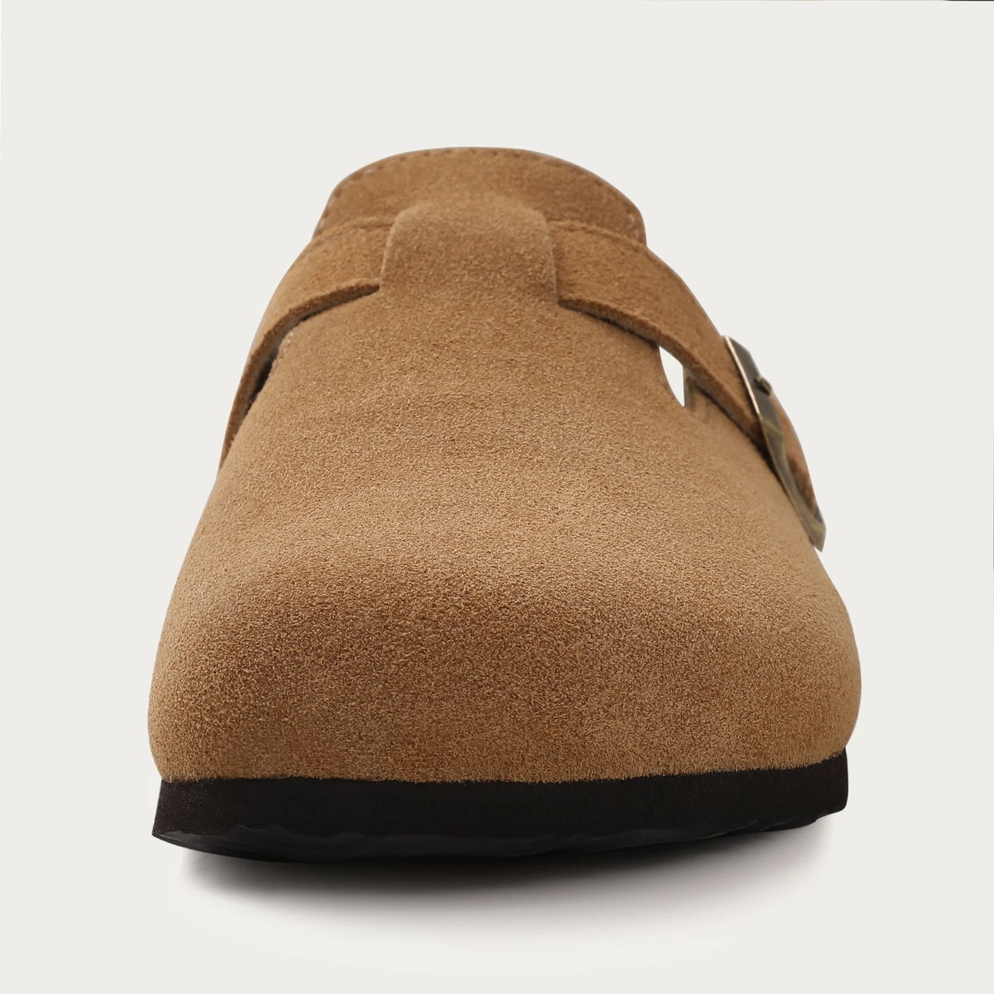 Men’s Suede Clogs — Soft Leather Cork Sandals with Arch Support