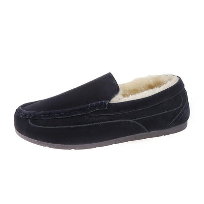 Winter Men Shoes Plush Warm Men Loafers Fashion Comfortable Casual Men Loafers Shoes Soft Sole Non-slip Sneakers Wear-resistant