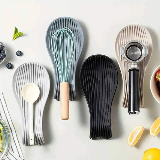 1Pcs Silicone Spoon Holder Kitchen Spoon Rest Utensil Heat Resistant Storage Shelves Kitchen Cooking Tools Kitchen Accessories
