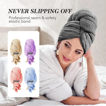 Extra Large Microfiber Quick Dry Hair Towel Wrap Turban Ultra Absorbent Soft