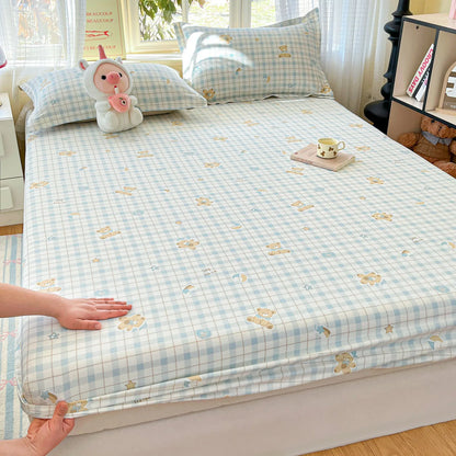 100% Cotton Cute Bear Print Bed Sheet, All Sizes
