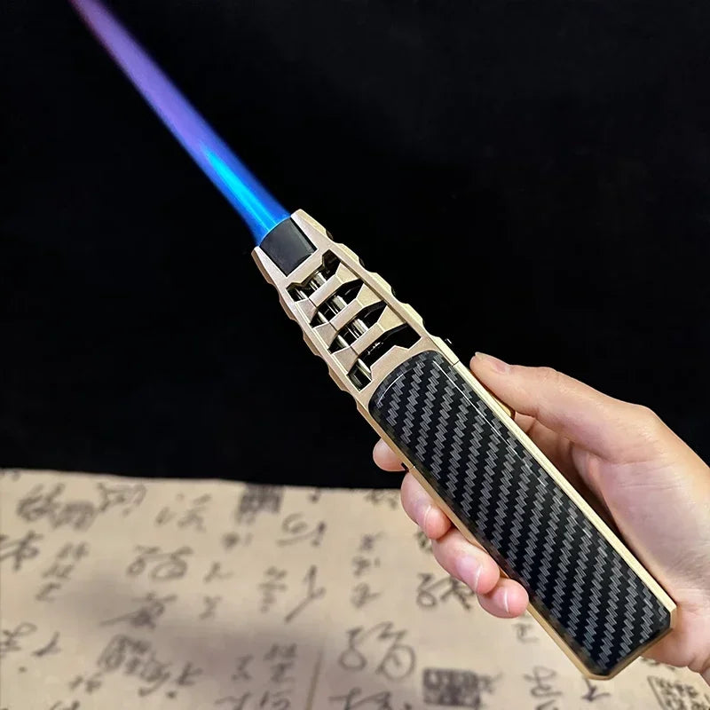 JOBON Windproof Turbine Torch Lighter — Blue Flame Butane Gas for BBQ, Kitchen & Welding