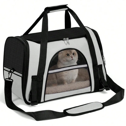 Airline-Approved Foldable Pet Carrier, Anti-Escape Zipper