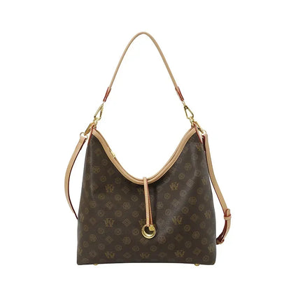 Beige Printed Commuter Tote, Large Capacity