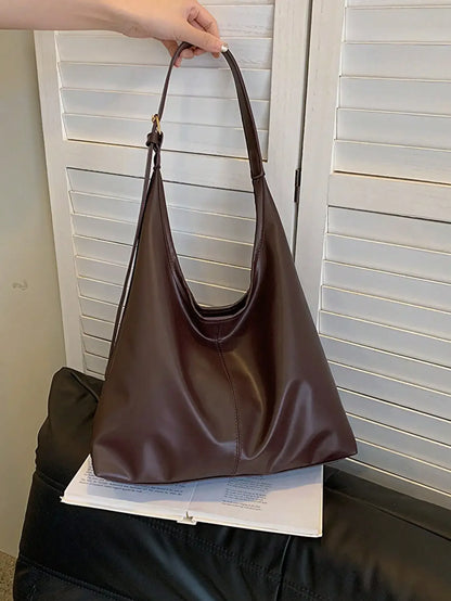 Large Capacity Solid Color Shoulder & Tote Bag