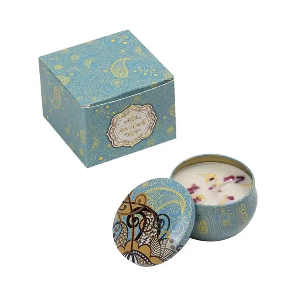 Vintage Can Candles Soy Wax Flower Fragrance Scented Candle Vintage Flower Rose Lavender Candle Jars For Wedding Birthday Gift