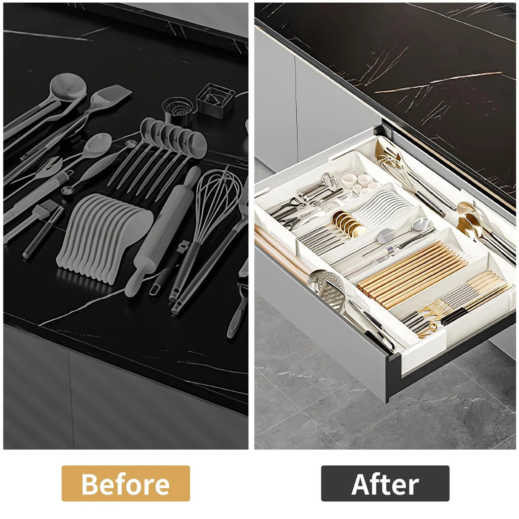 Expandable Cutlery Tray, Kitchen Drawer Organizer