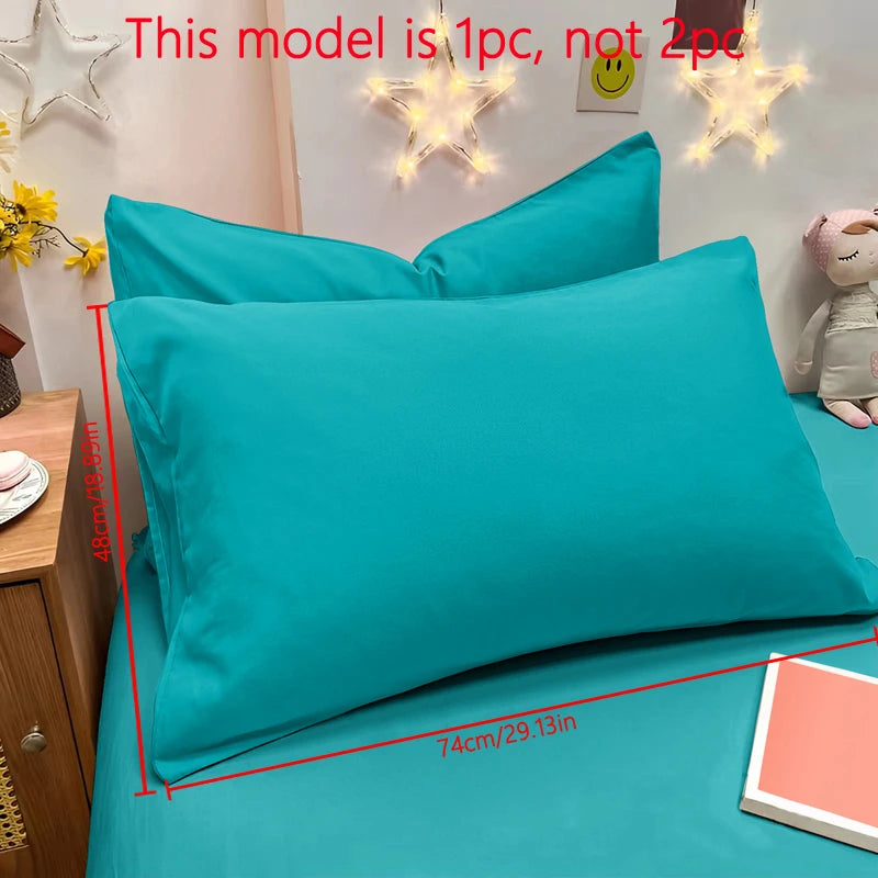 Matte Solid Tibetan Blue Pillowcase, Pocket Sealed