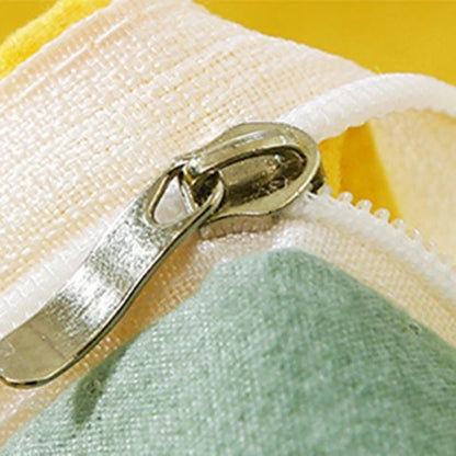 Daisy Print Washed Cotton Duvet Cover Set, King