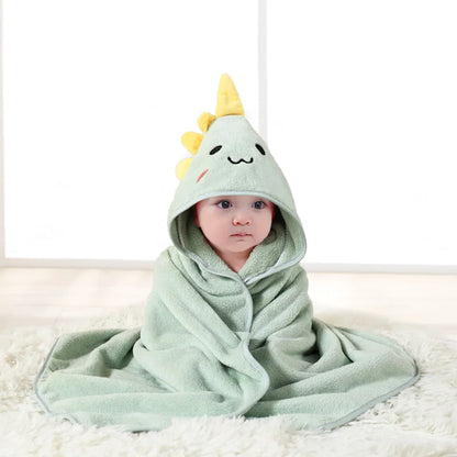 Gray Hooded Coral Fleece Bath Towel Blanket