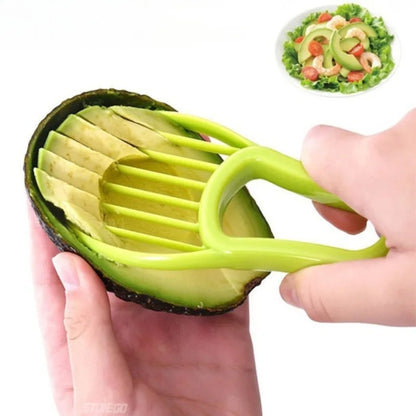 3-in-1 Avocado Slicer, Pitter & Peeler – Plastic Fruit Cutter & Pulp Separator Tool