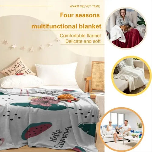 Pug by Moon and Tulips HD Printed Blanket. Soft and Warm Flannel Blankets for Travel, Camping, Sofa, Livingroom, Couch, Chair, Bed. Gift for Family or Friends 280GSM 4 Sizes Available (30x40in/40x50in/50x60in/60x80in)