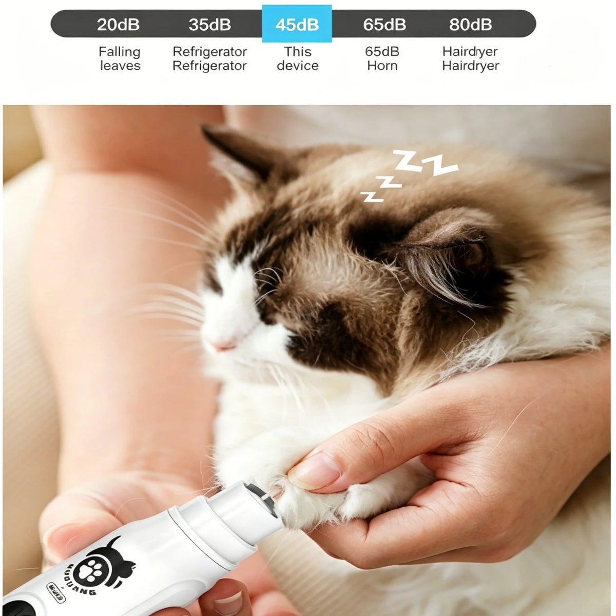LCD Display Pet Nail Polisher with 3 Grinding Heads