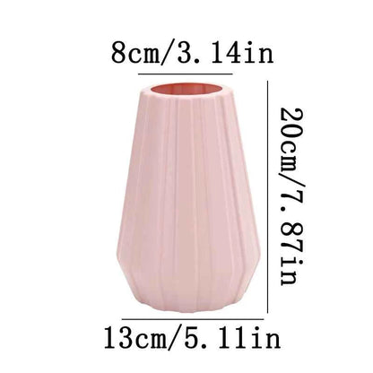 Creative Fashion Flower Vase Imitation Ceramic Plastic Flower Pot Nordic Style Modern Flower Arrangement Container Home Ornament