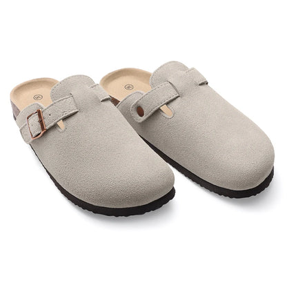 SmilePoP Fashion Men Cork Sandals Summer Men Beach Sandals With Adjustable Buckle Outdoor Nonslip Men Flat Sandals Slip On Slide