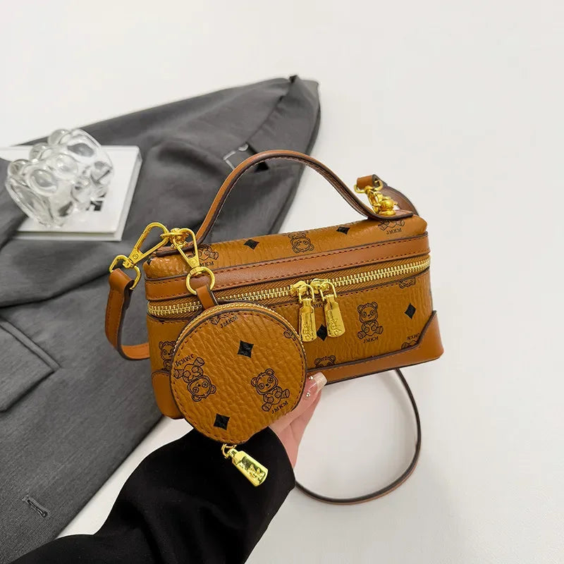 Brown Commuter Tote, Large Capacity Shoulder Bag