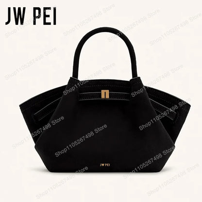 Minimalist Pebbled Leather Trapeze Tote, Top Handle