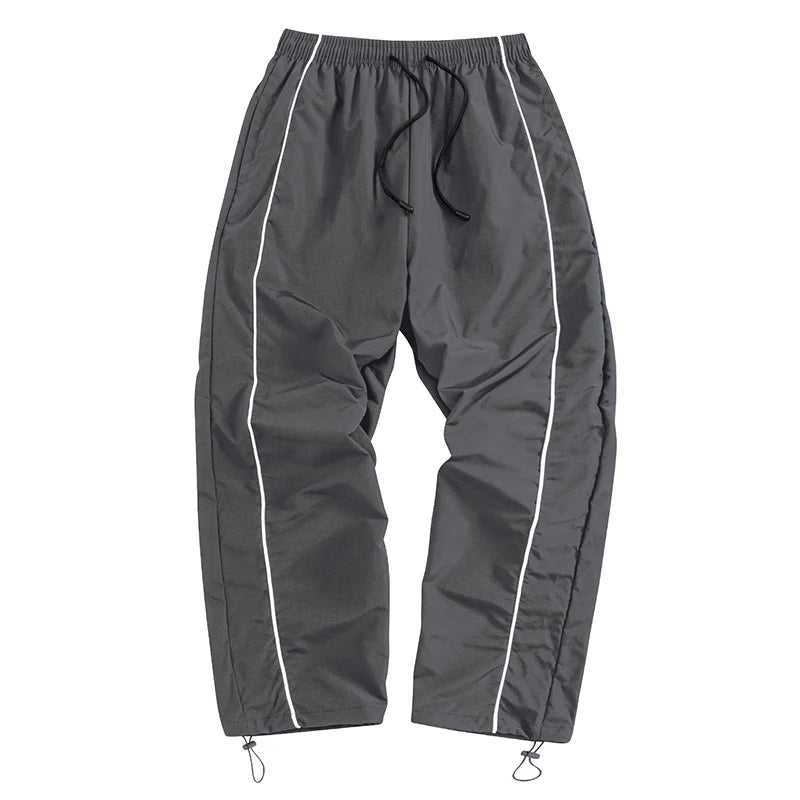 Men's Trendy Sporty Pants with Lines Gym Workout Running Trousers with Side Pockets Athletic Quick-Dry Breathable Sweatpants