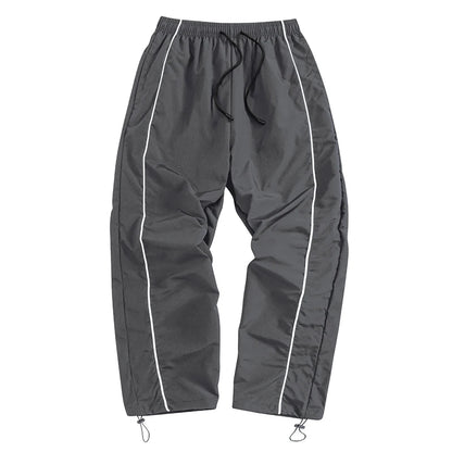 Men's Trendy Sporty Pants with Lines Gym Workout Running Trousers with Side Pockets Athletic Quick-Dry Breathable Sweatpants