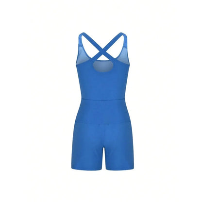 Women’s Sleeveless Gym Jumpsuit — Athletic Yoga & Running Romper