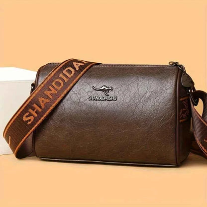 Multi Layer Solid Color Pu Leather Shoulder Bag, Fashion Versatile Large Capacity Cross Body Pillow Bags, Suitable for Daily Use