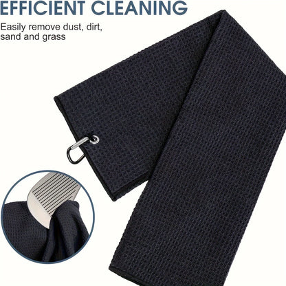 2pcs (30x50cm)2Pack Two-fold Golf Towels for Golf Bags- Waffle Patterned
