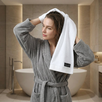 4-Pack 100% Cotton Towels, Soft & Comfortable, High Water Absorbency, Hair-Drying