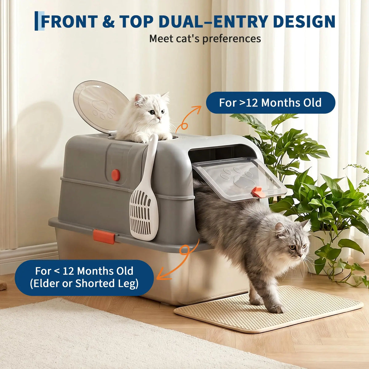 XL Metal Litter Box with Lid, Dog-Proof, High-Sided