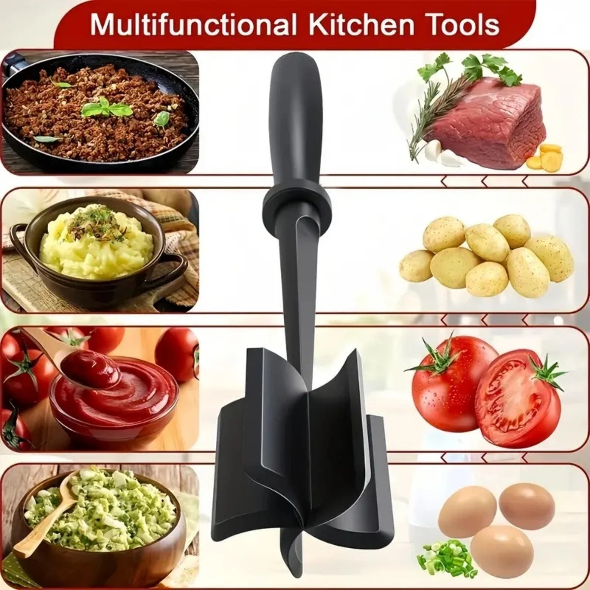 1pc Meat Chopper, Meat Shredder, Heat Resistant Suitable For Hamburger Meat Ground Beef Smasher