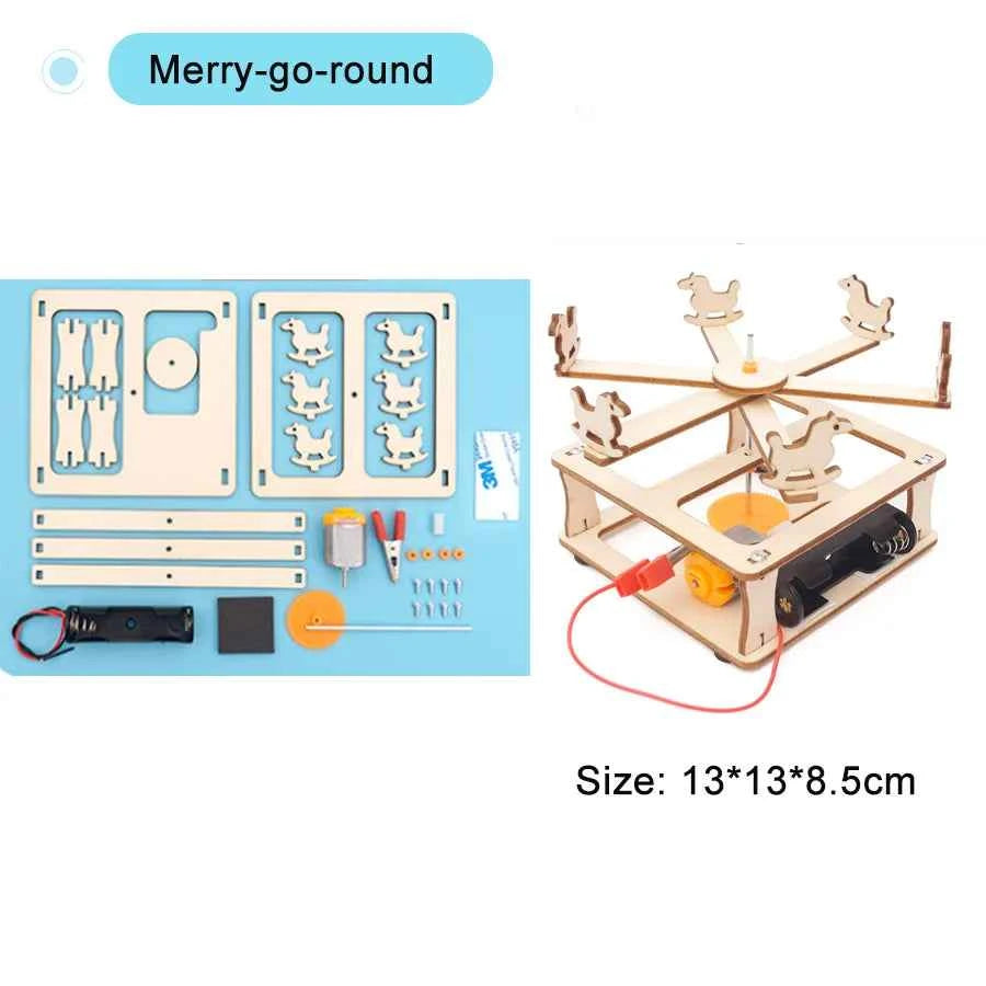 DIY Science Toys Children Educational STEM Kits Car Dinosaur Model Technologia Experimental Tool Wood Puzzle Games School Supply