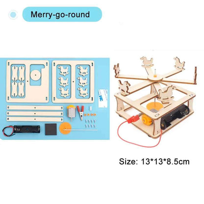 DIY Science Toys Children Educational STEM Kits Car Dinosaur Model Technologia Experimental Tool Wood Puzzle Games School Supply