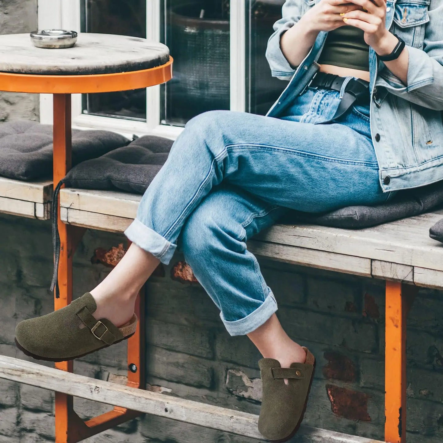 Men’s Suede Clogs — Soft Leather Cork Sandals with Arch Support
