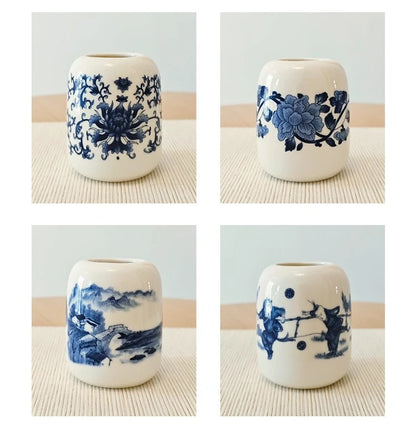 Ceramic Mini Vase Antique Blue and White Porcelain Flower Vase Home Shelves Bedroom Living Room Ceramic Table Decoration Vase
