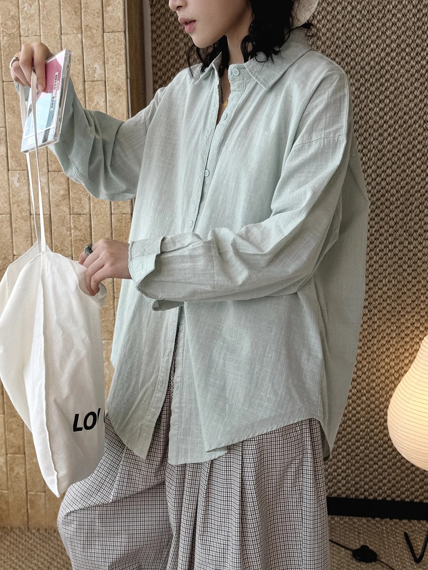Women's Casual Solid Lapel Long Sleeve Loose Shirt — Spring Summer Blouse