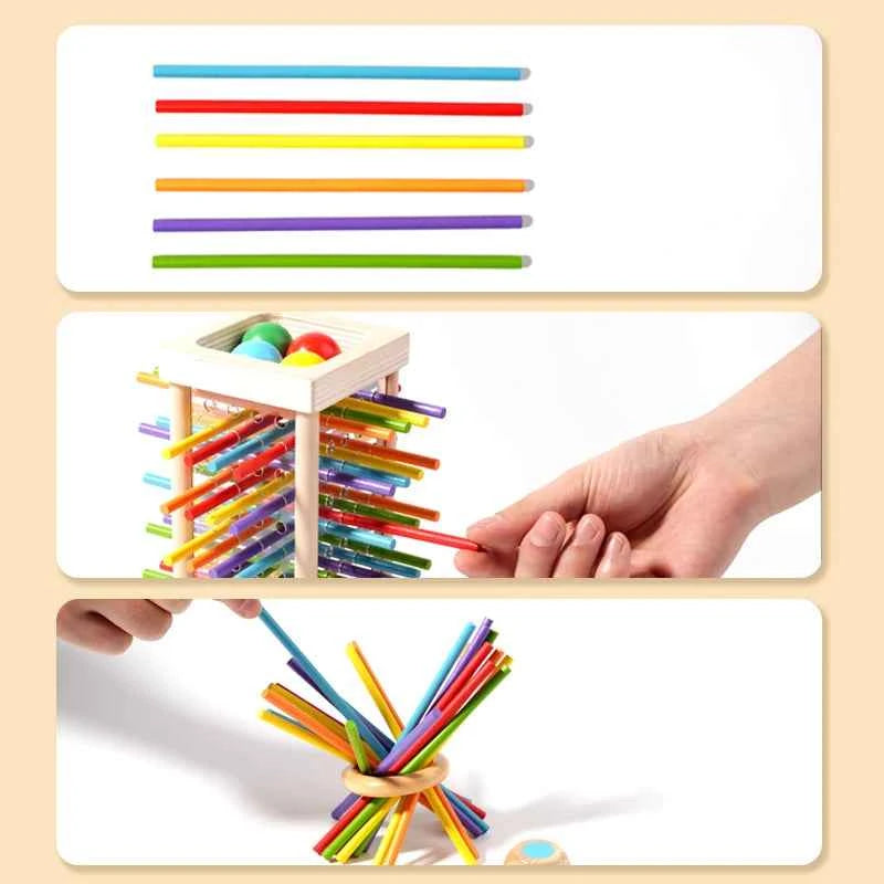 Parent child interactive wooden stick children's two person battle spatial thinking training puzzle toy