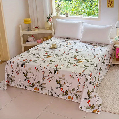 Floral Printed Flat Bed Sheet | Single, Queen, King