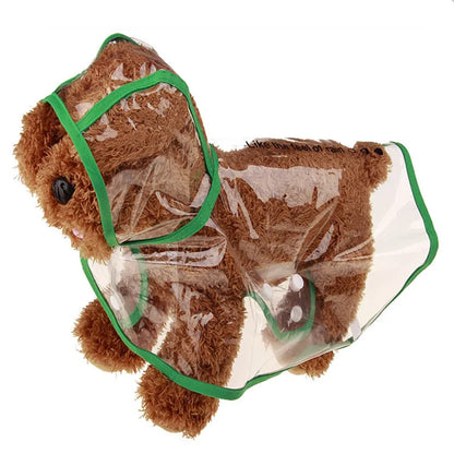 Transparent Dog Raincoat Poncho – Waterproof Fashion Rain Costume for Large Dogs