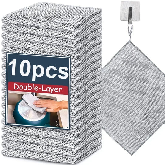 Wire Scrubber Dishcloth, Double-Sided Kitchen Pad