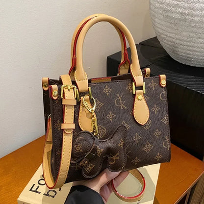 Brown Commuter Tote, Large Capacity Shoulder Bag