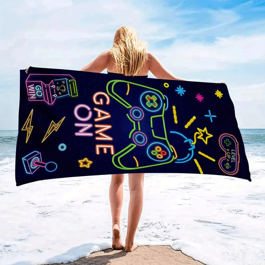 Serviette de Plage Microfibre Imprimée Game | Douce, Légère et Sèche Rapidement pour l'Été