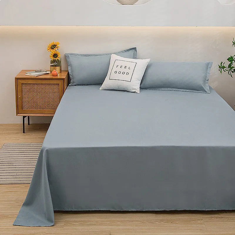 One Solid Color Simple Sheet Machine Washable Single Double Bed Linen Student Dormitory Sheet