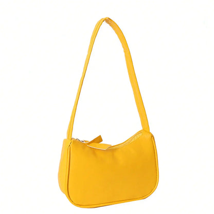 PU Leather Crossbody Purse, Simple Pure Color Design